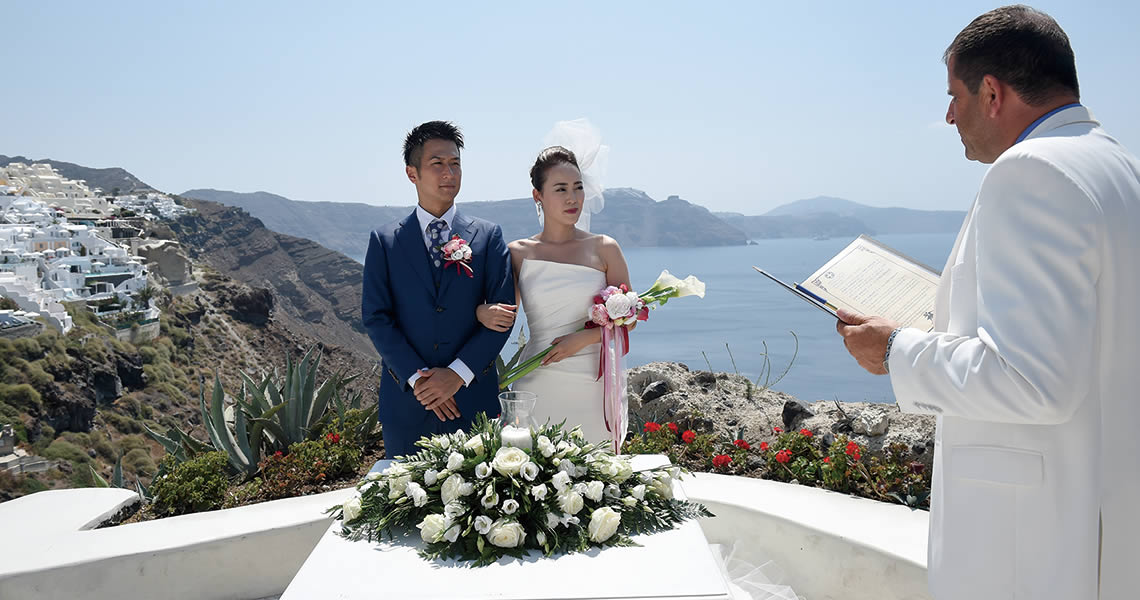 サントリーニ島イア・アンドロニスラグジュアリースイーツ 結婚式