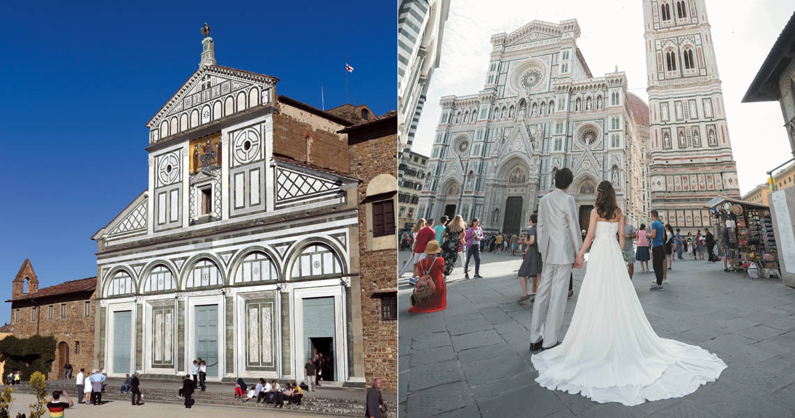 イタリア・フィレンツェ・サンミニャートアルモンテとドゥオモ大聖堂広場周辺写真撮影