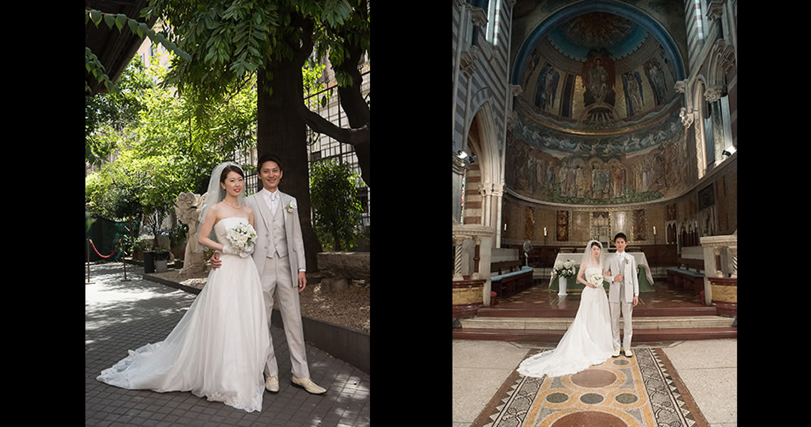 イタリア・ローマ・セントポールズ教会結婚式カップル