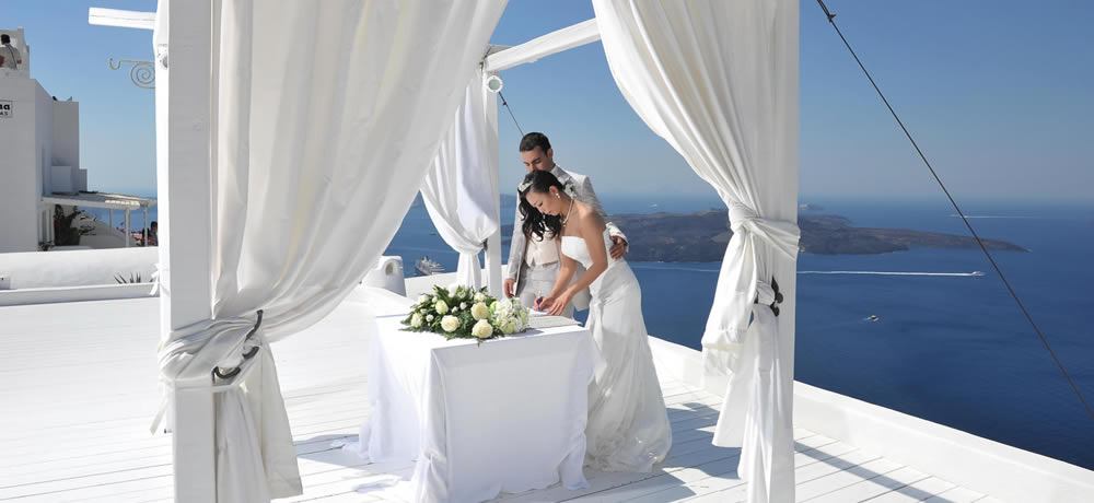 ギリシャ・サントリーニ島、サンロックス結婚式